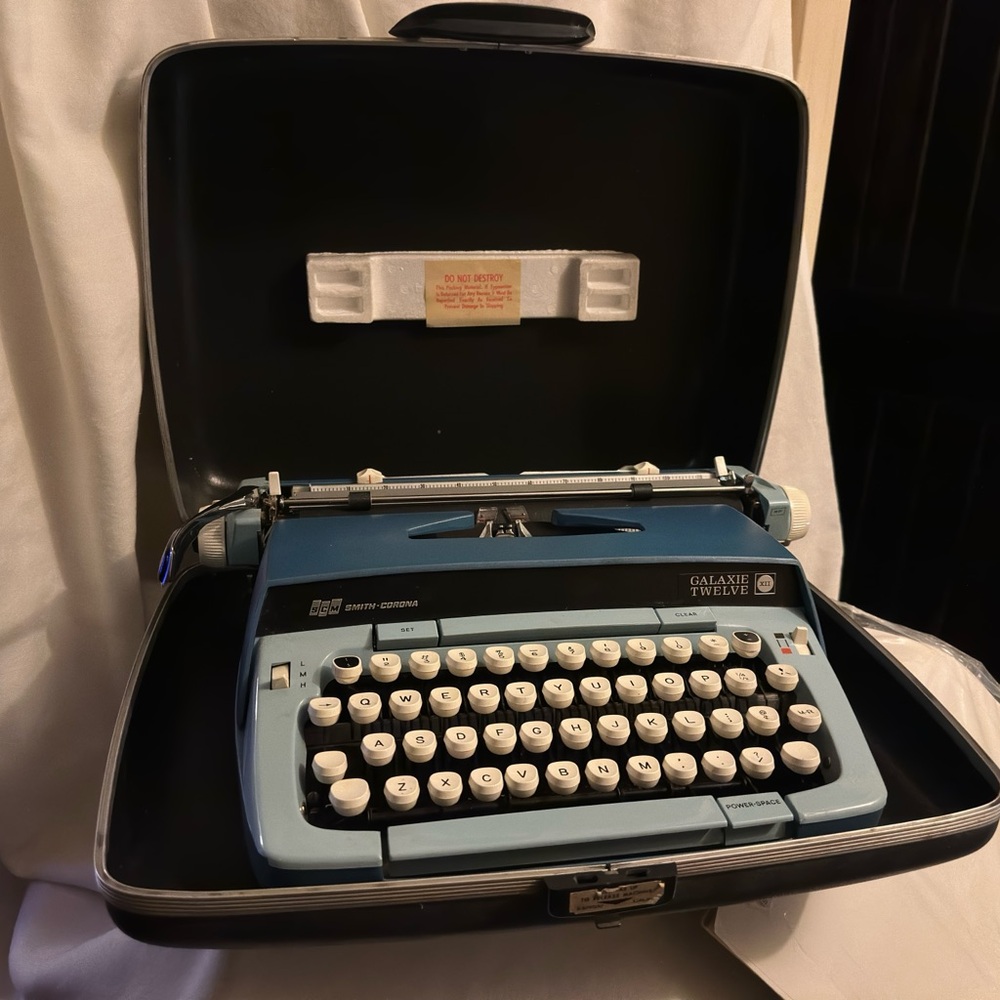 Smith-Corona Galaxy Twelve Blue Typewriter